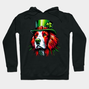 Irish Red and White Setter Celebrates St. Patrick's Day Hoodie